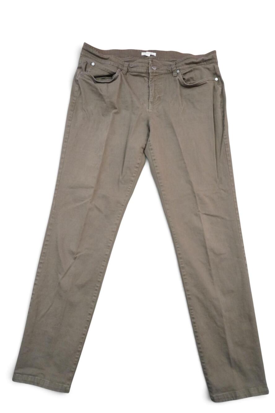 Eileen Fisher Organic Cotton Skinny Jean Womens 14 Olive Khaki Stretch 34x29